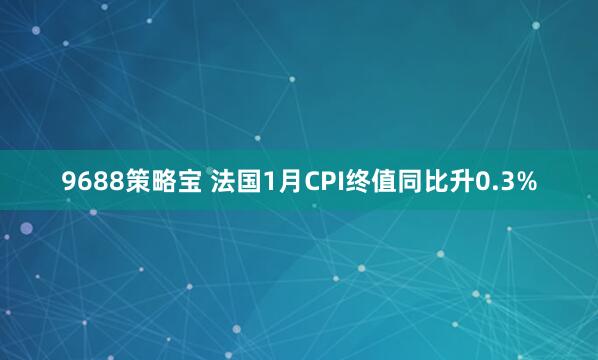 9688策略宝 法国1月CPI终值同比升0.3%